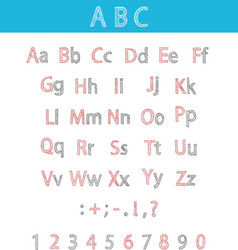 classic hand drawn alphabet abc for your design vector image