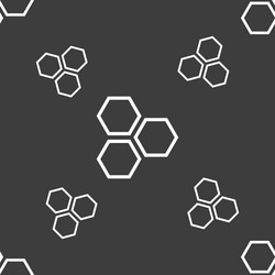 honeycomb icon sign seamless pattern on a gray vector image