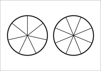 Fraction pie divided into slices fractions vector