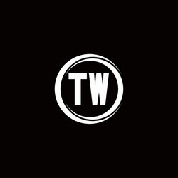 tw logo initial letter monogram with circle slice vector image