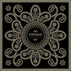 gold decoration on black vector image