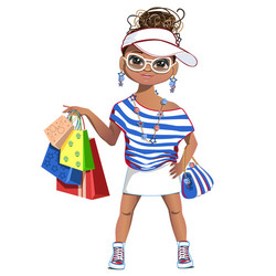 fashion girl on shopping vector image