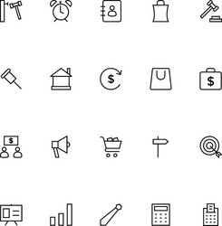 trade outline icons 3 vector image