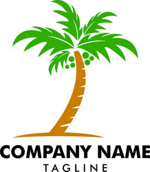 palm coconut tree icon logo template design vector image