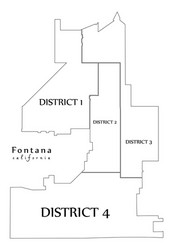 modern city map - fontana california vector image