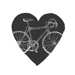 vintage bicycle in heart vector