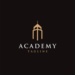 abstract cityscape building academy logo icon vector image