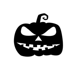 halloween evil pumpkin black silhouette vector image