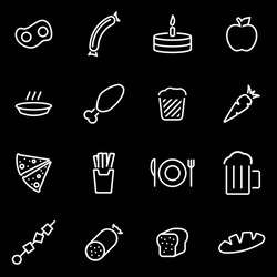 line food icon set vector image