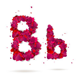 letter b made from hearts love alphabet vector image