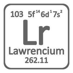 periodic table element lawrencium icon vector image