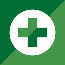 Green cross medical symbol vector