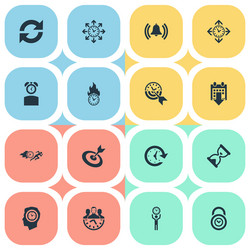 Set of simple management icons vector