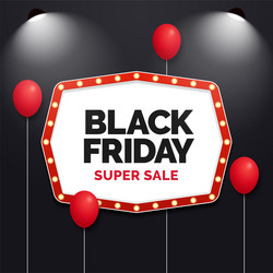 black friday super sale social media banner vector image