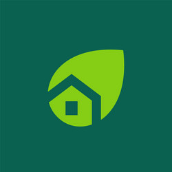 eco leaves house logo icon design template vector image