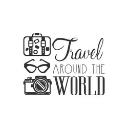 travel around the world logo with traveler vector image