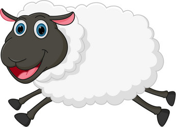 happy sheep jumping vector image