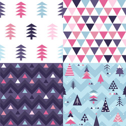 winter christmas seamless patterns vector image