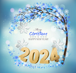 merry christmas and happy new year background vector image