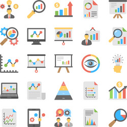 business analytics flat icons vector image