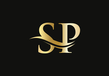 elegant and stylish sp logo design vector image