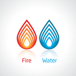 flame and water vector image