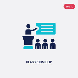 two color classroom clip icon from general vector image