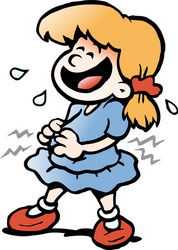 cartoon of an little girl threre is laughing vector image