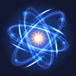 shining nuclear atom model vector image