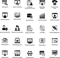 web and graphic designing glyph icons set 8 vector image