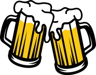 beer mugs toasting vector image