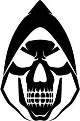 black and white human skull icon symbol or emblem vector image