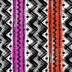 ethnic pattern hand painted with zigzag vector image