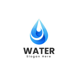 logo water gradient colorful style vector image