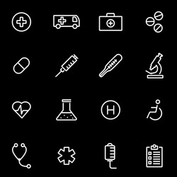 line medical icon set vector image