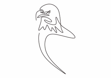 Continuous line drawing of eagle or falcon head vector