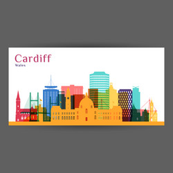 cardiff city architecture silhouette vector