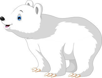 cute polar bear cartoon posing vector image