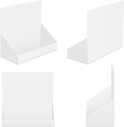 set cardboard counter display boxes mockups vector image