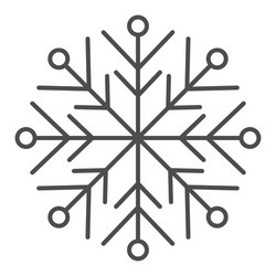 snowflake thin line icon ice crystal flake vector image