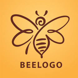 Bee logo honey vector