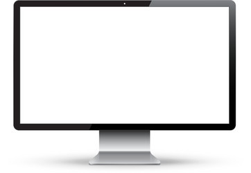 blank computer display isolated on white vector image