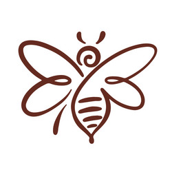 Bee logo honey vector