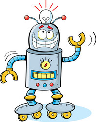 cartoon thinking robot vector image