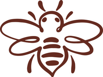 Bee logo honey vector