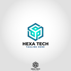 hexatechhexa tech is a technology logo vector image