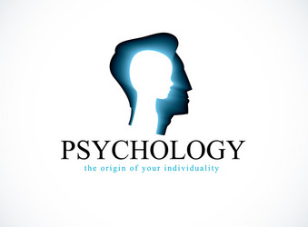 psychology logo created with man head profile vector image