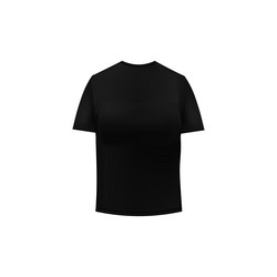 black tshirt front view mockup template vector image