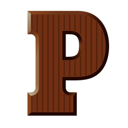 Chocolate font letter p - sinterklaas day vector