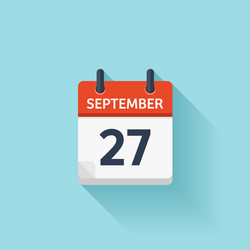 september 27 flat daily calendar icon vector image